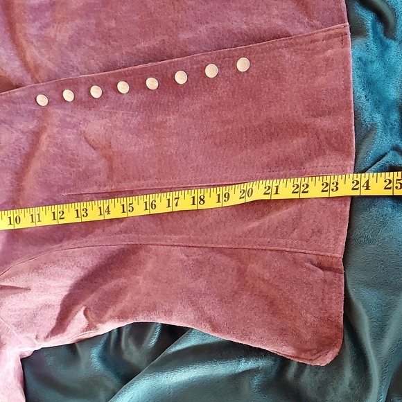 Live A Little Women's Purple Suede Fitted Jacket Snapped Front Size M - Picture 11 of 13
